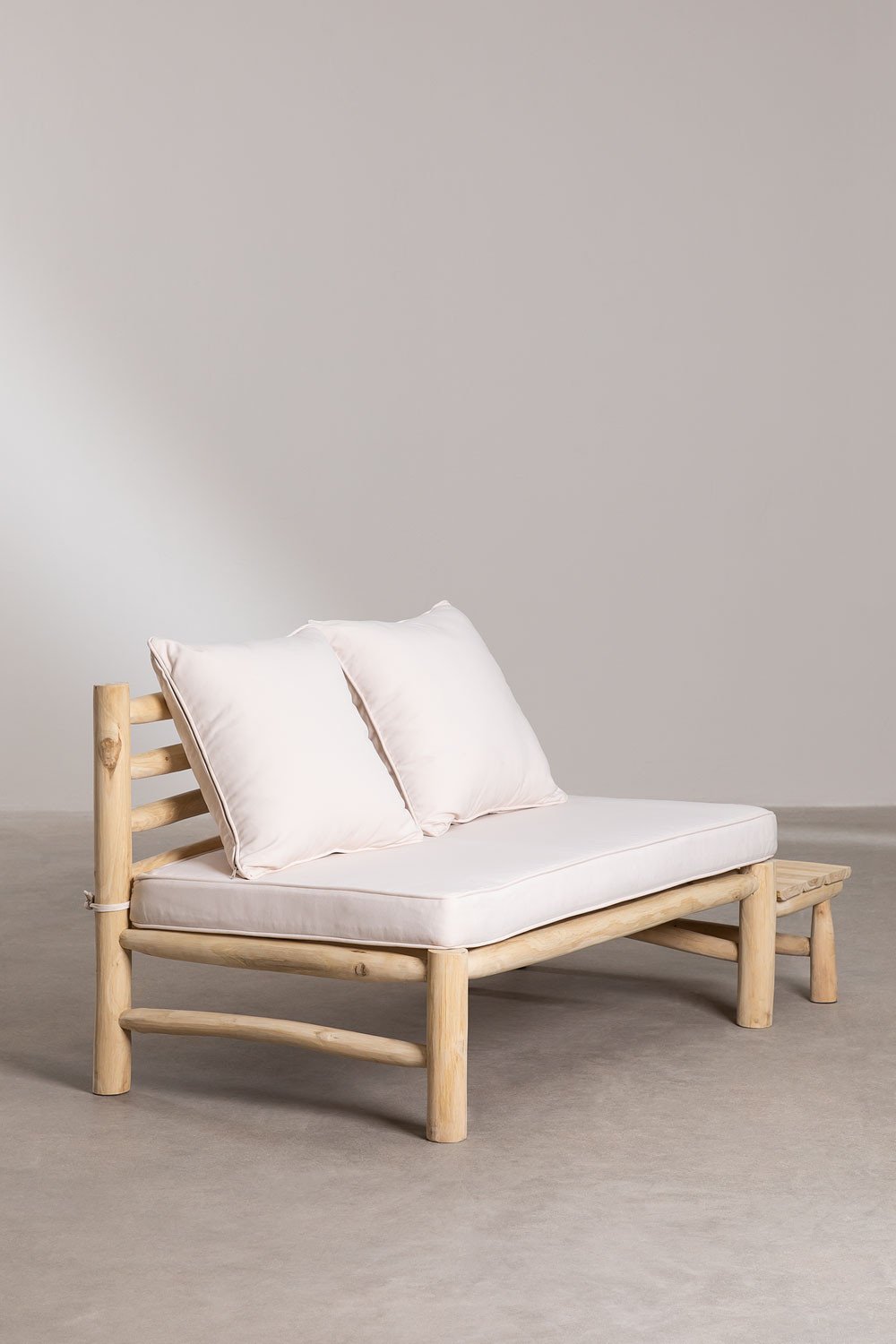 2 Seater Teak Wood Garden Sofa Nabila SKLUM