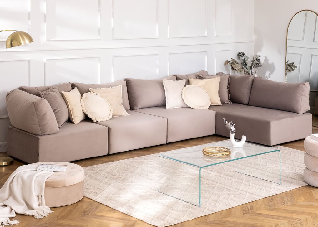 Kata 5 pcs velvet modular corner sofa , gallery image 1