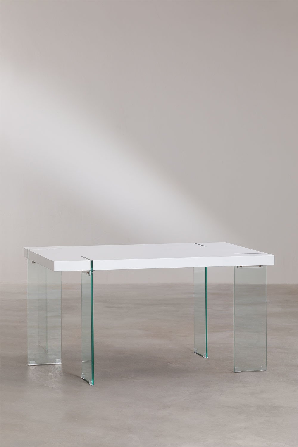 MDF Rectangular Dining Table with Glass legs Kali , gallery image 2