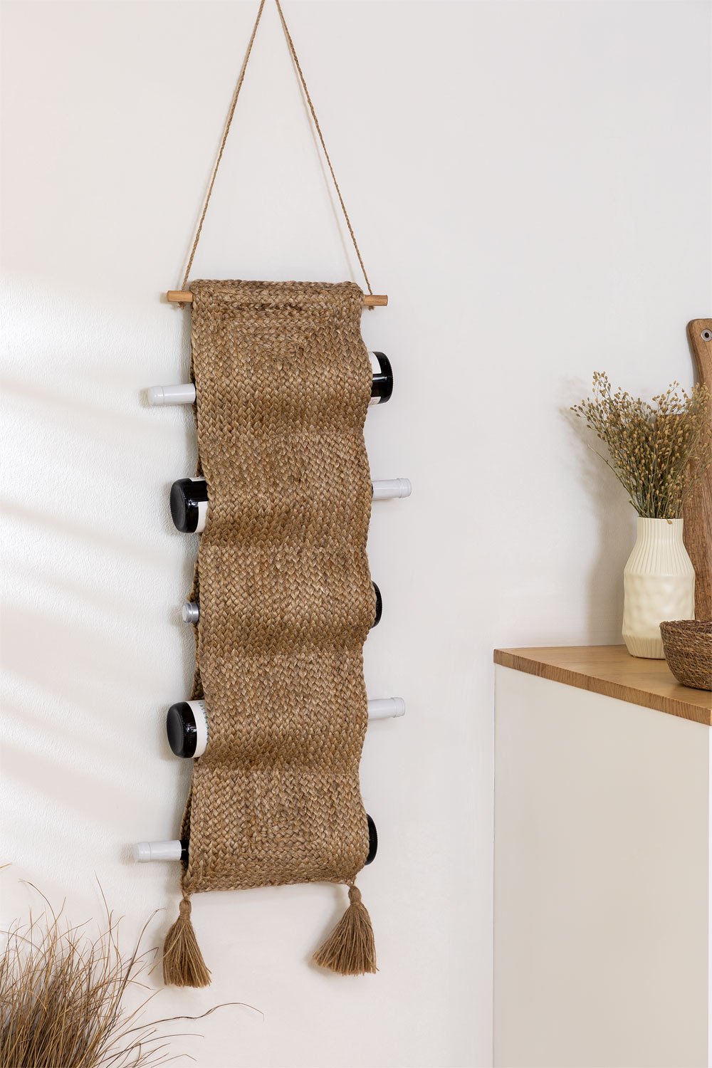 Jute  Wine Rack for 5 Bottles Basirna, gallery image 1