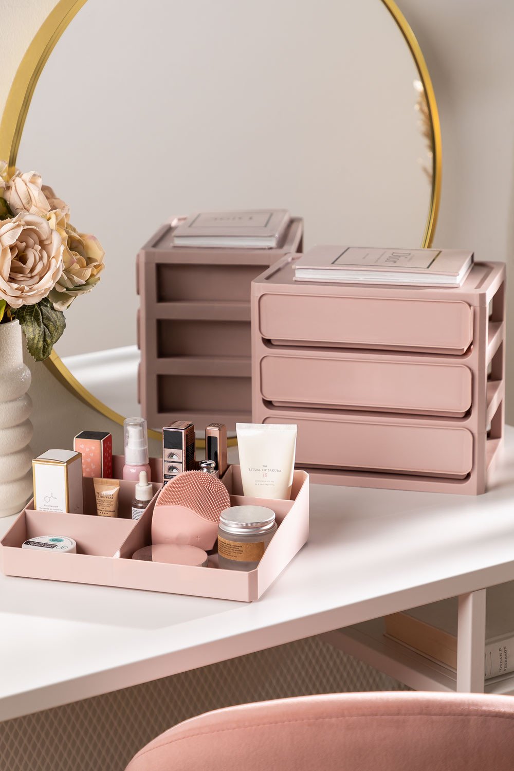 makeup vanity storage drawers