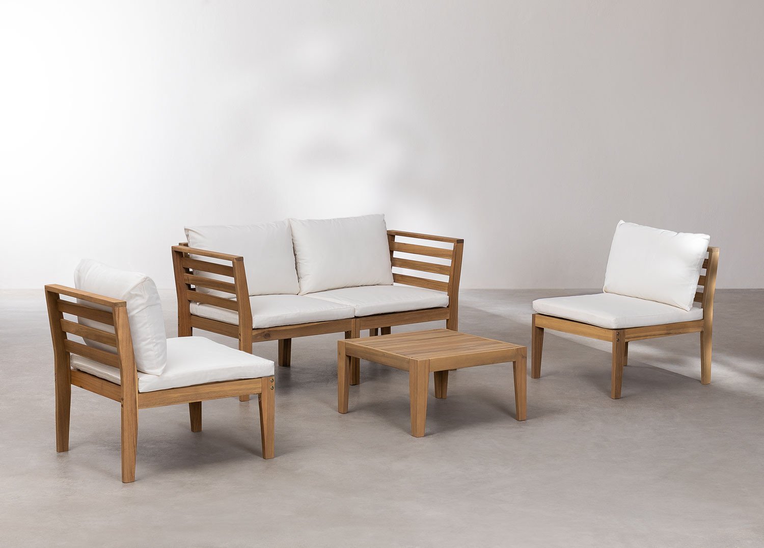 4 Piece Garden Set with Armrests & Coffee Table Filips, gallery image 2