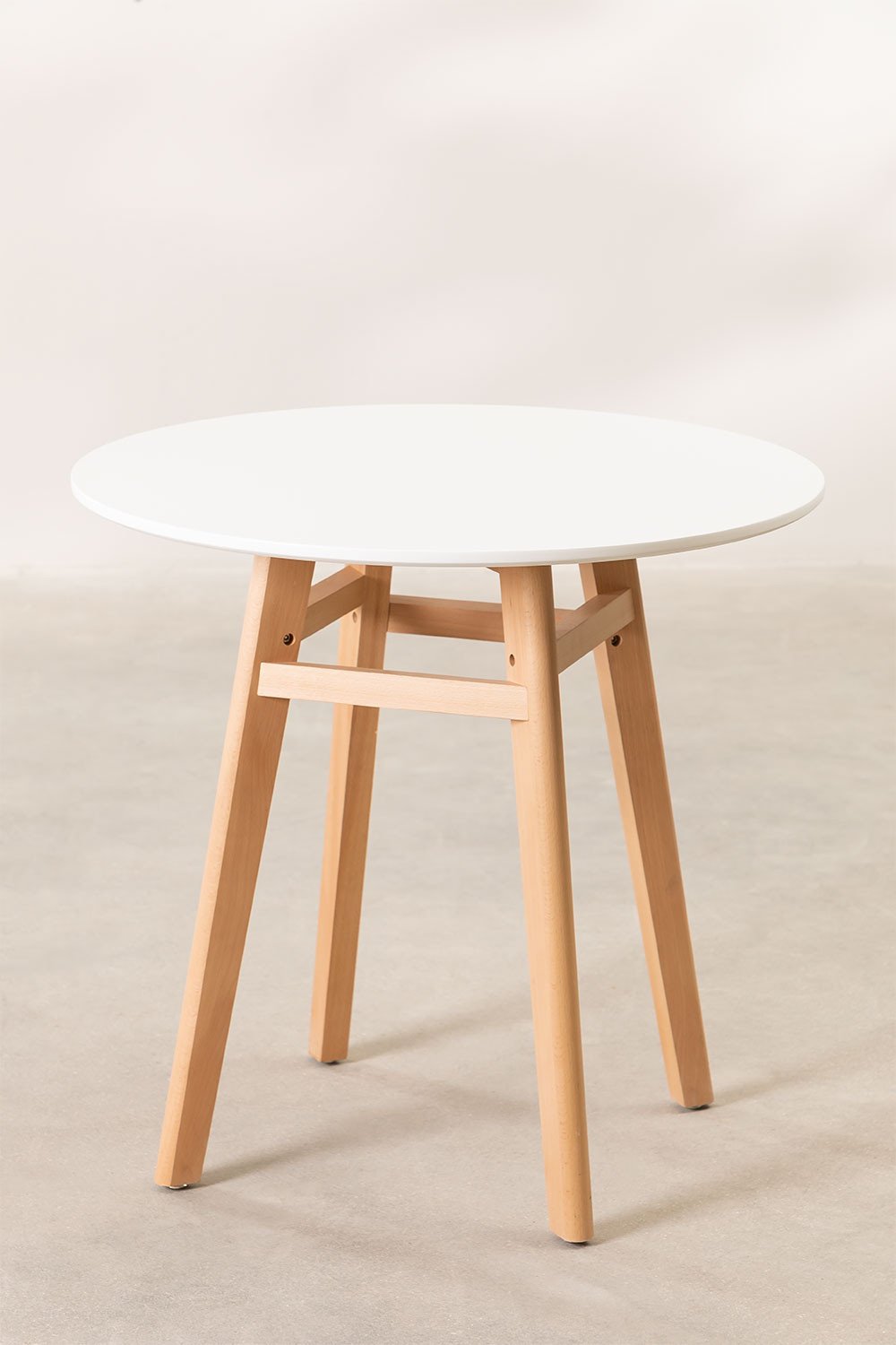 Round MDF & Beech Wood Dining Table Ø80 Scand Nordic, gallery image 2