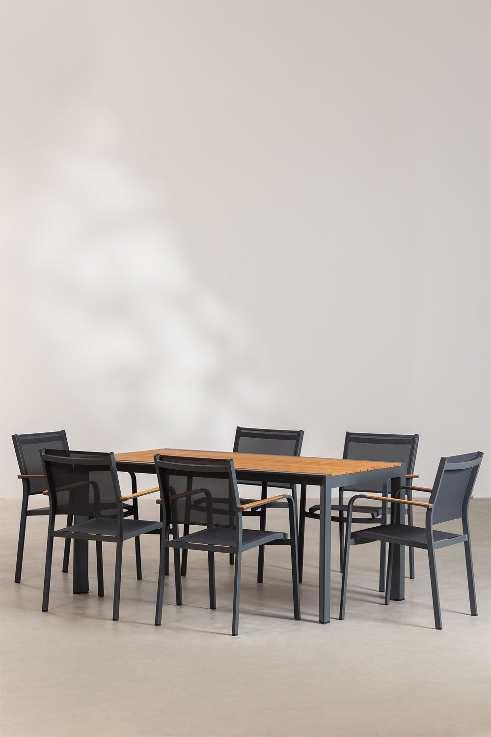 Classic Rectangular Table Set (160x90 cm) and 6 Archer Garden Chairs , gallery image 2