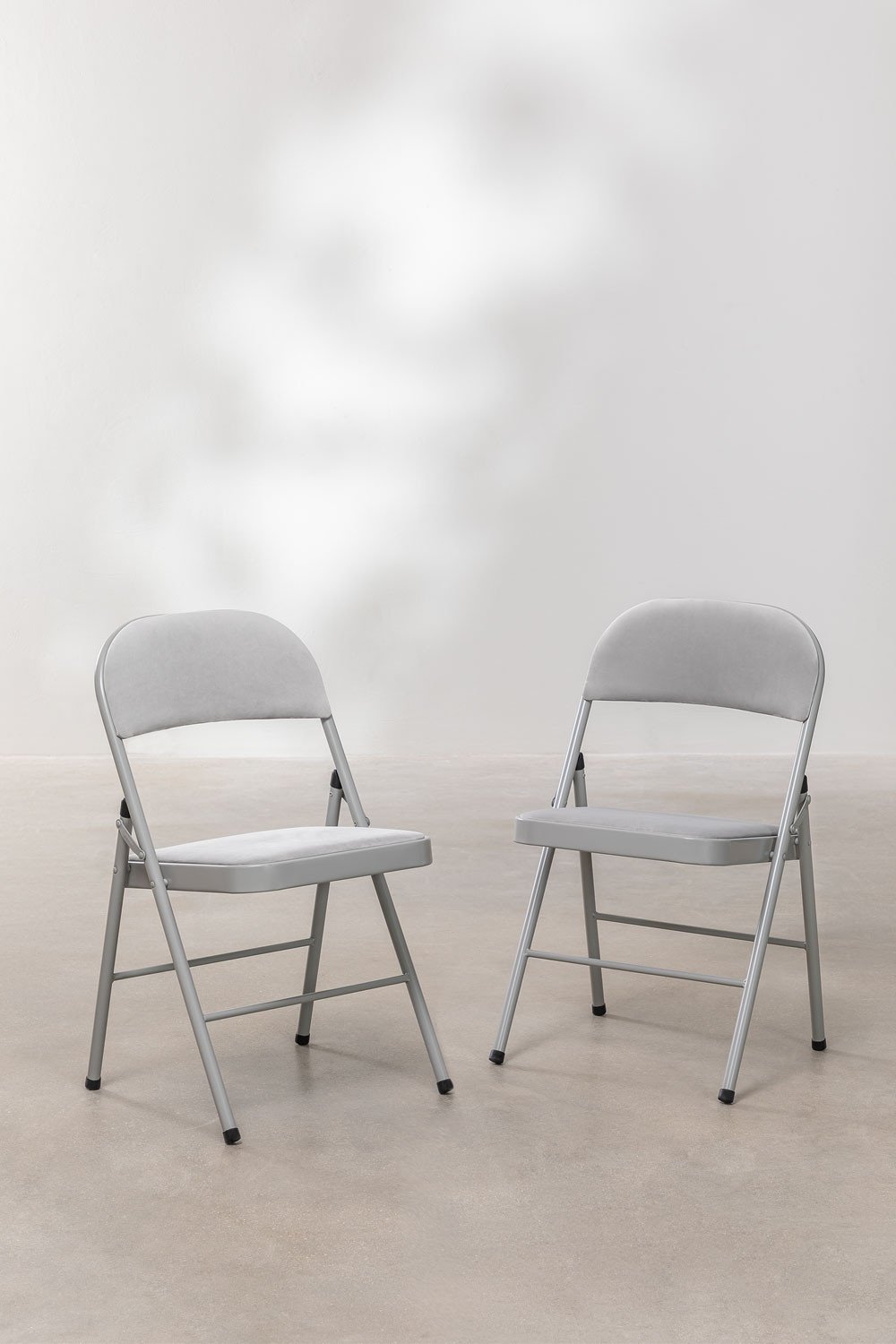 Keiren Pack of 2 Velvet Foldaway Chairs, gallery image 1