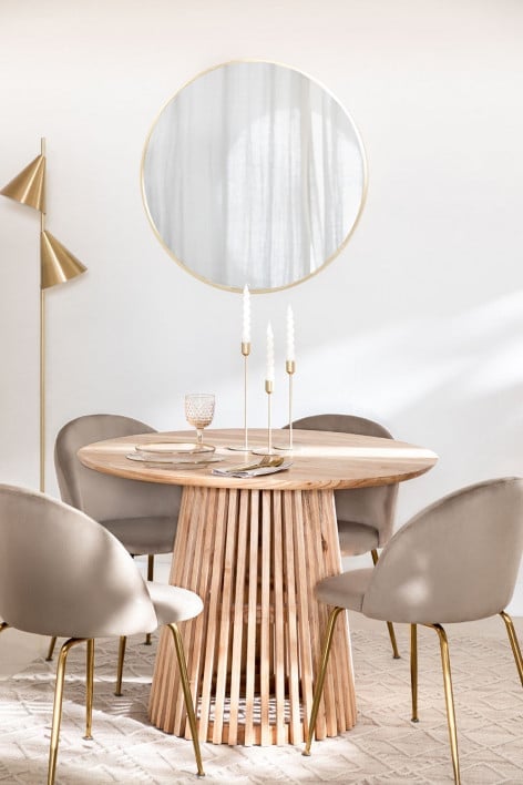 Round Wooden Dining Table Mura