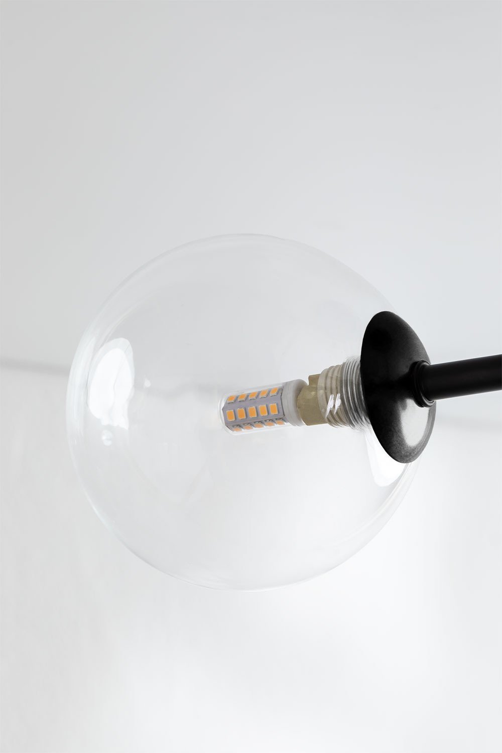 Iron ceiling lamp with 3 Sarka glass balls, gallery image 5