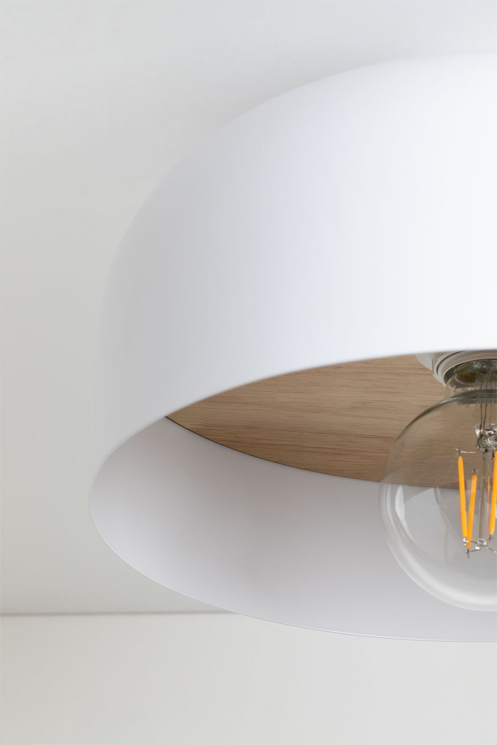 Biernis iron and pine wood ceiling light, gallery image 4