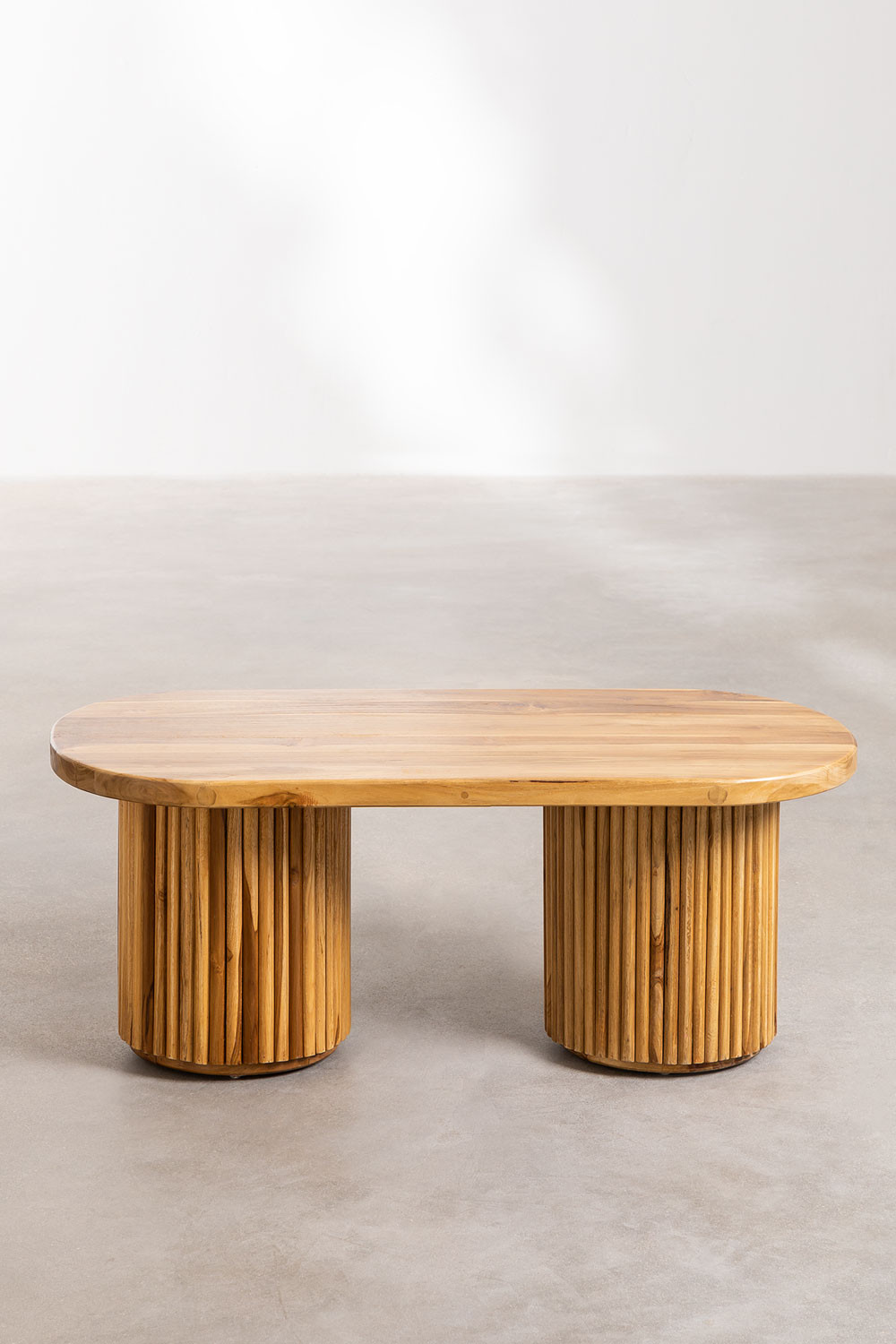 Oval Teak Wood Coffee Table (100x50 cm) Randall - SKLUM