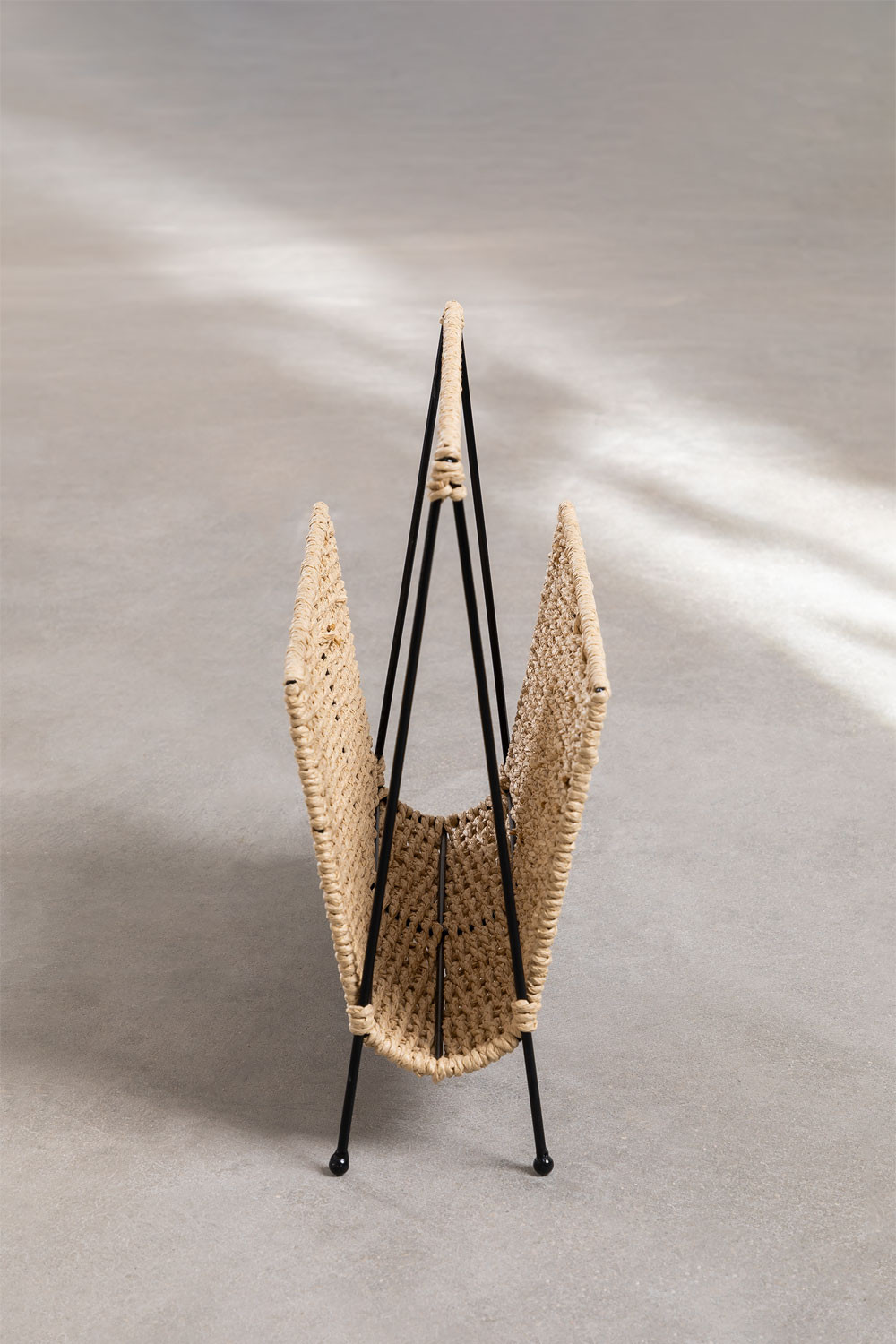 Magazine Racks Paper Nerin floor magazine rack in metal and woven paper - SKLUM
