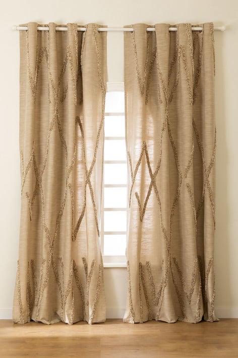 Cotton Curtain Jasper - Brown Wheat