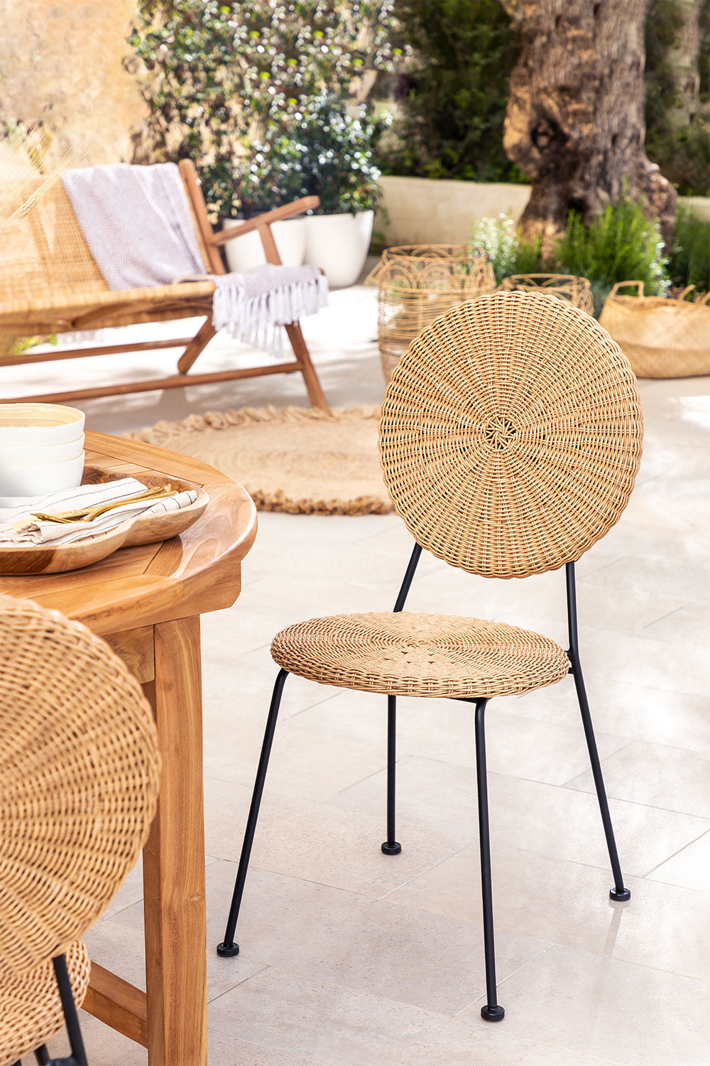 Synthetic Wicker Garden Chair Venno SKLUM