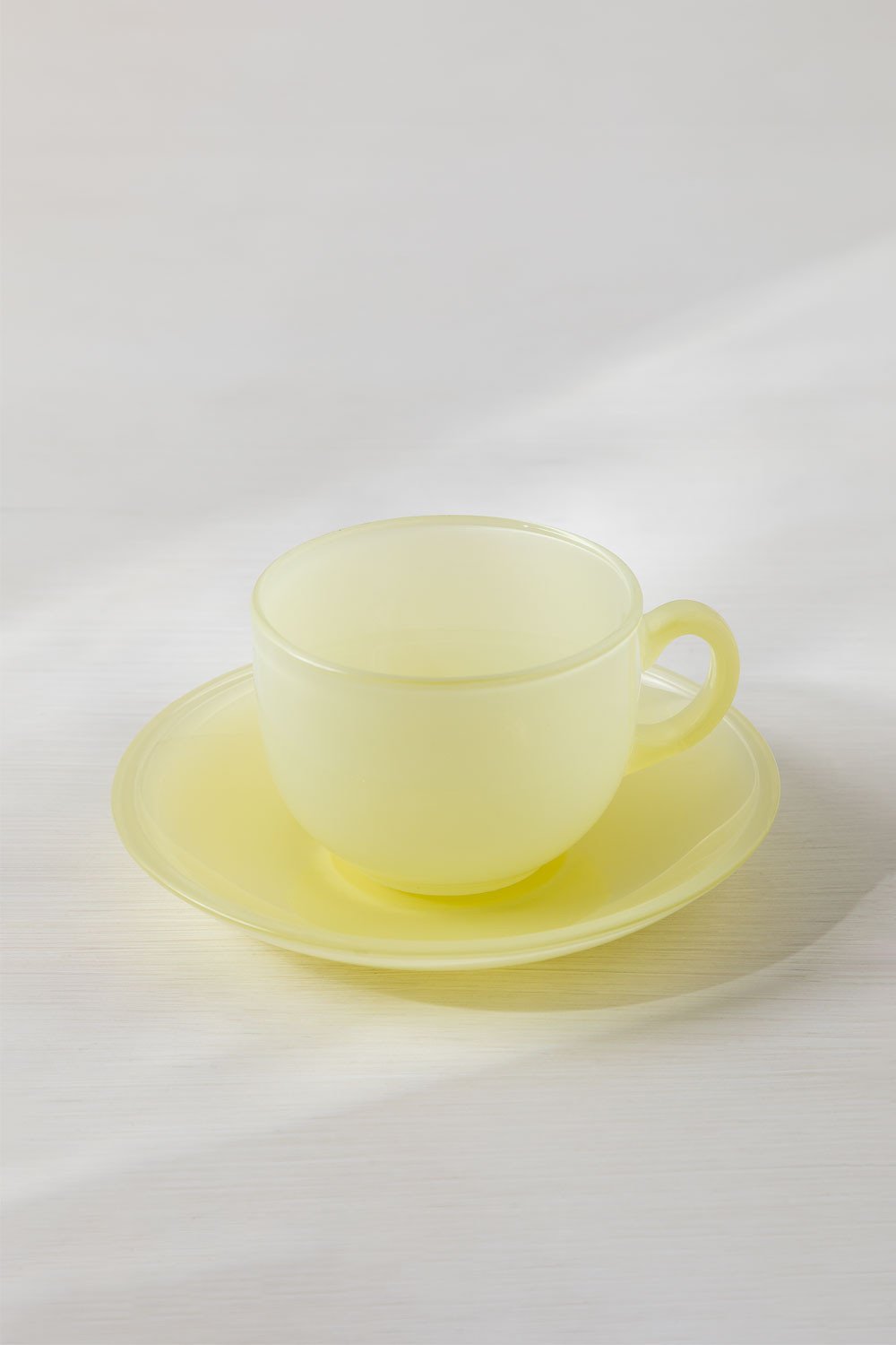 Pack of 4 Glass Coffee Cups & Saucers 15 cl Ainara, gallery image 2
