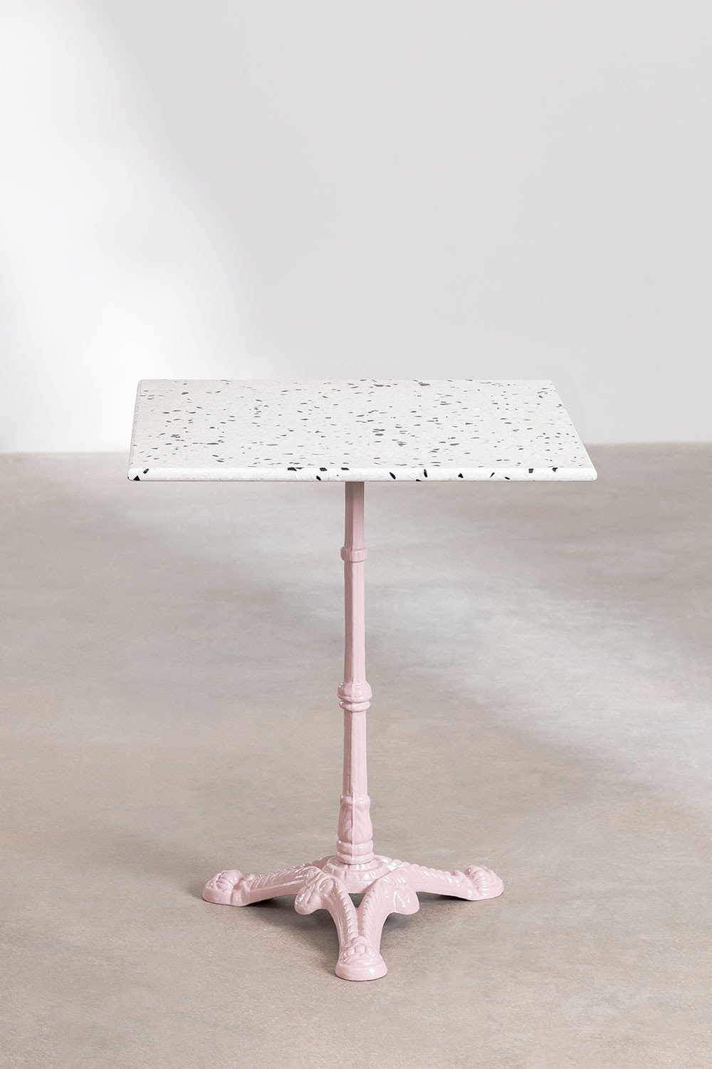 Square 60x60 cm bar table in Volutto terrazzo, gallery image 2