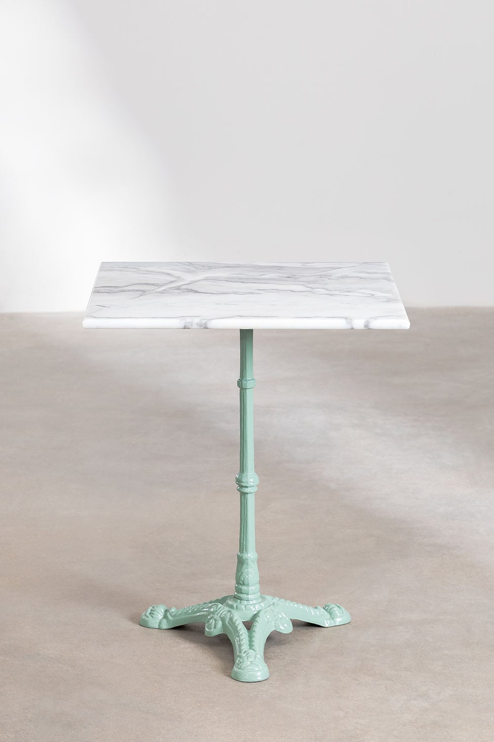 Square 60x60 cm bar table in Moka marble, gallery image 2