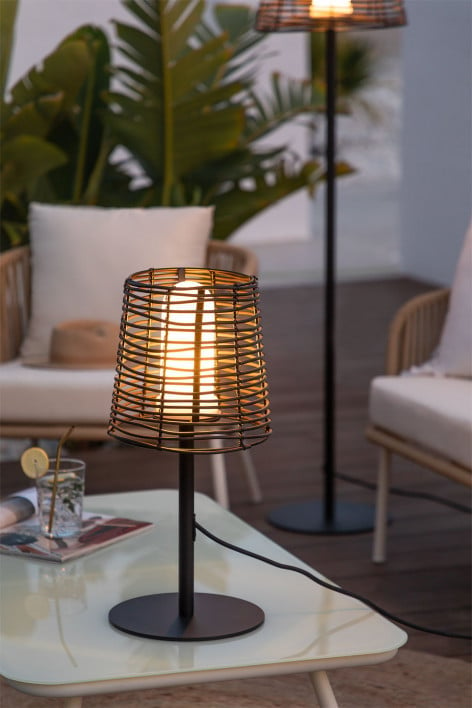 Wood Effect Outdoor Table Lamp Bissel