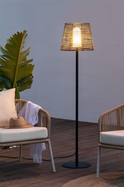 Wood Effect Outdoor Floor Lamp Bissel