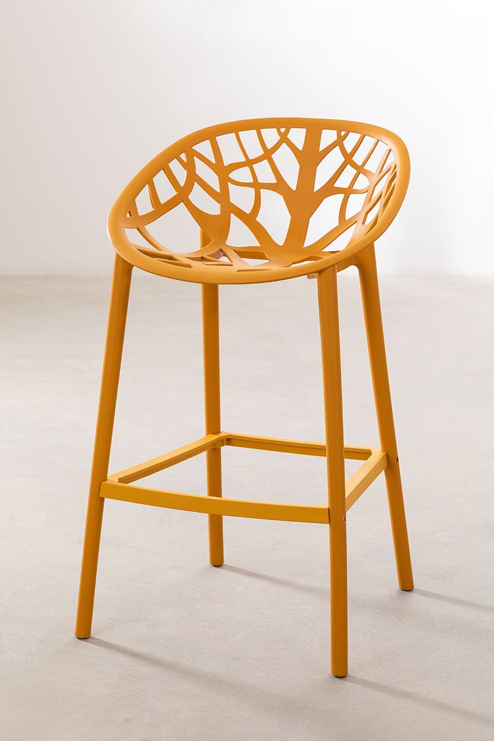 4-Pack high stools 65 cm in mustard polypropylene Ores, gallery image 1