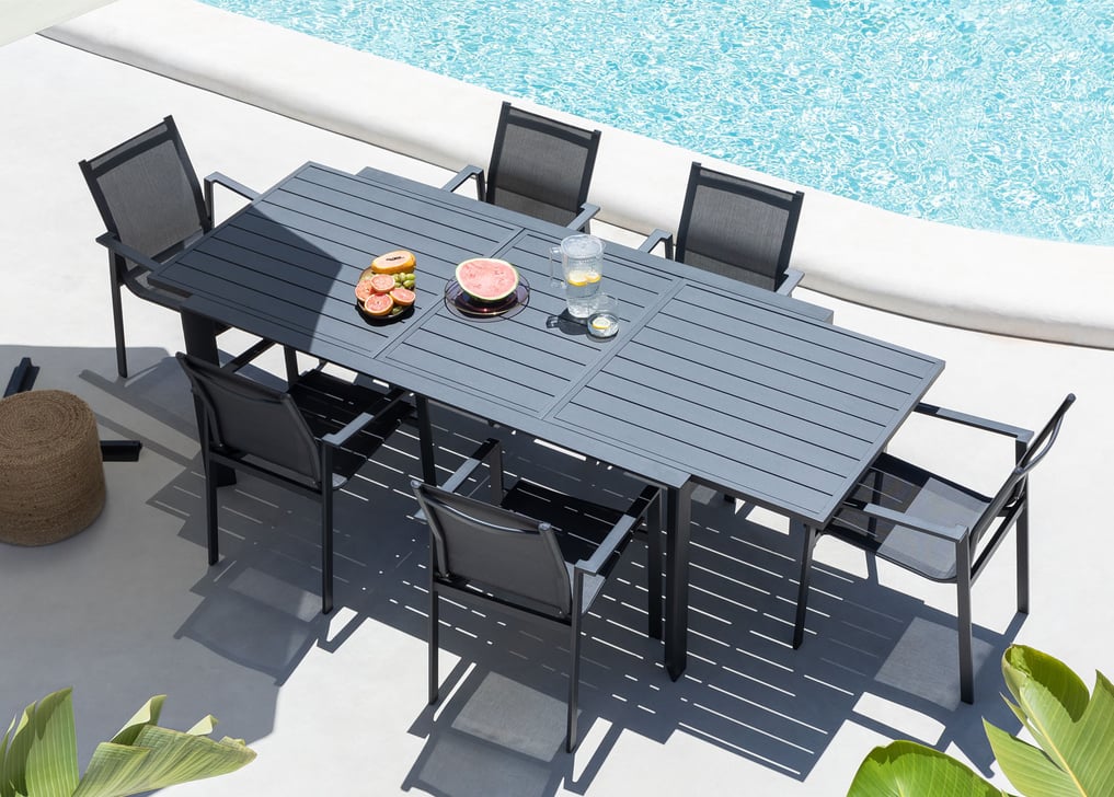 Extendable Table Set Starmi (180 - 240 cm) & 6 Garden Chairs Eika , gallery image 1