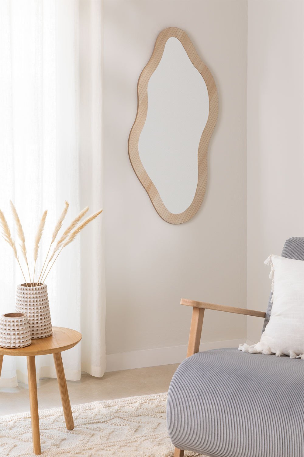 MDF Wall Mirror Natural Fido , gallery image 1