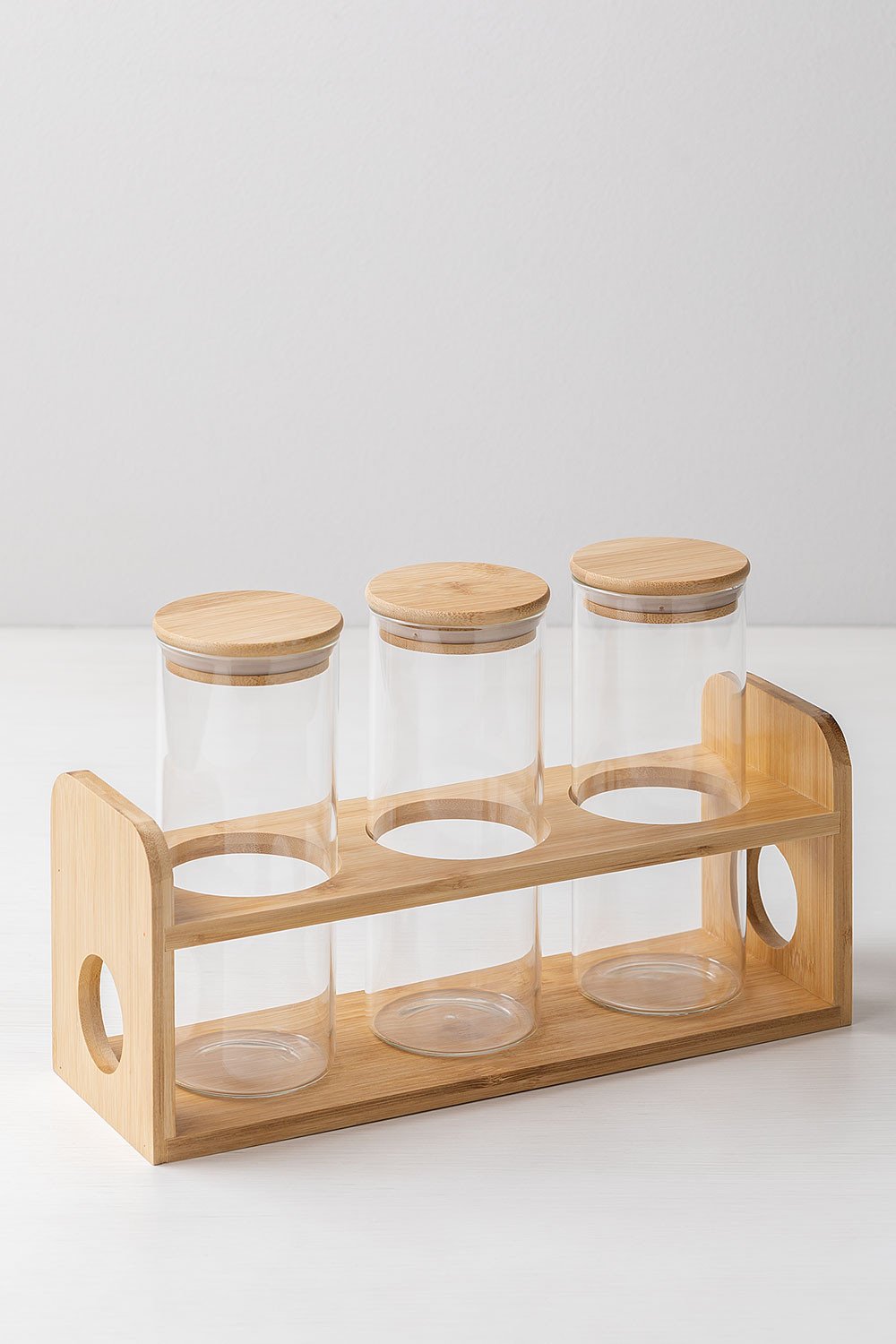 Set of 3 Glass Spice Jars with Spoon Abdon - SKLUM