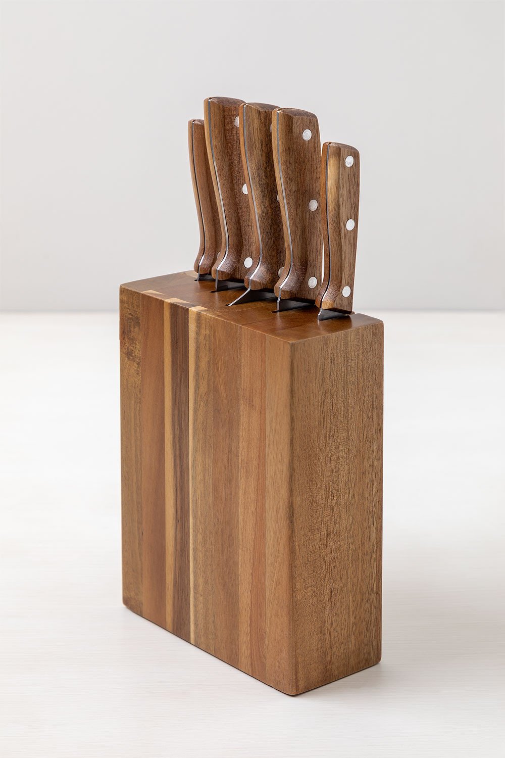 Set of Kitchen Knives with Wooden Block Espe - SKLUM