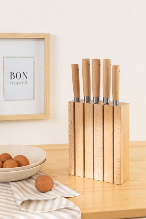 Kitchen Knives Set with Wood Block Dantte