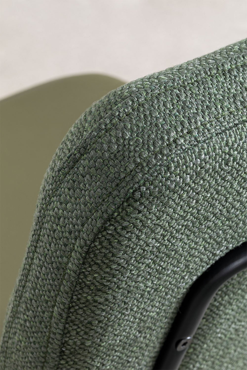 Milih upholstered dining chair in faux leather and steel, gallery image 4