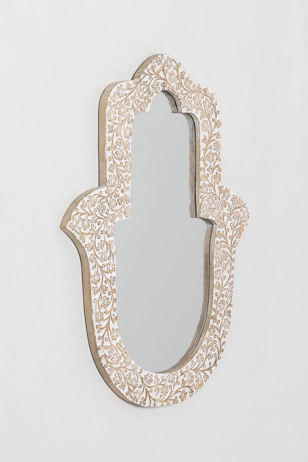 Hamsa Mango Wood Wall Mirror    , gallery image 2