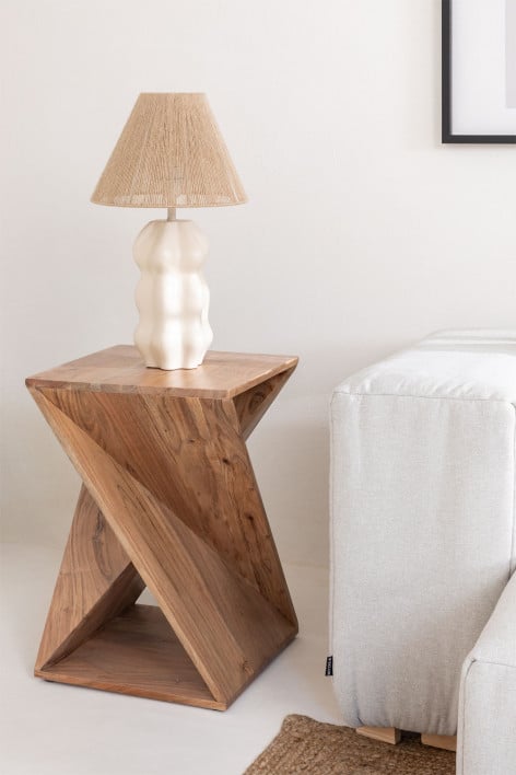 Acacia Wood Side Table Gorvea