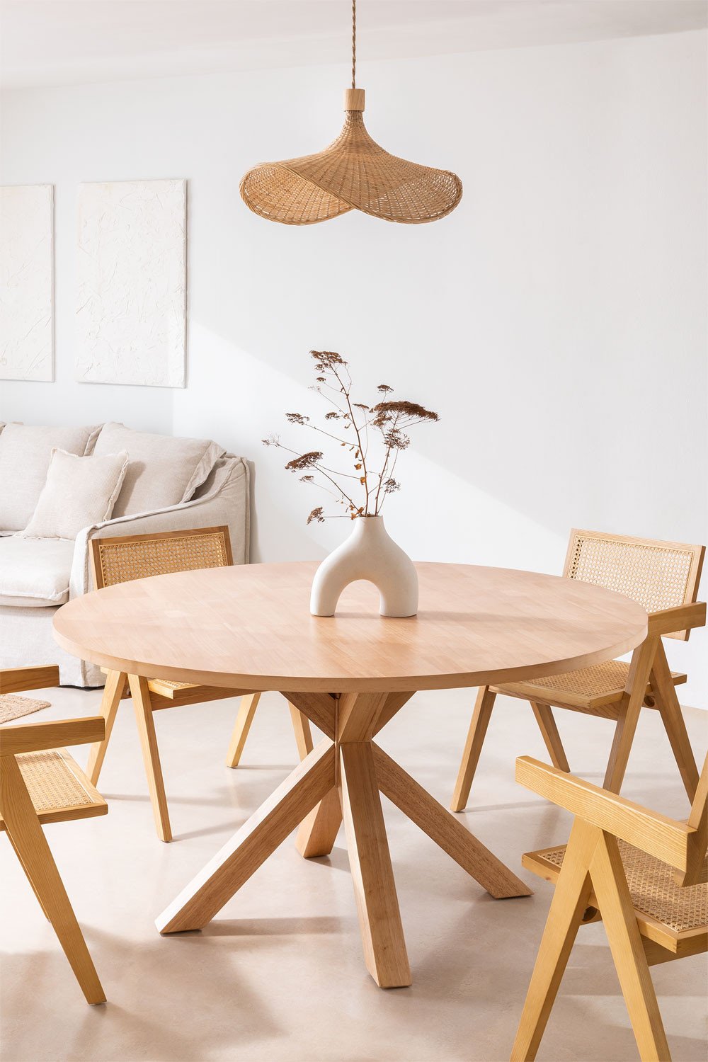 Round Dining Table in MDF (Ø140 cm) Pleven, gallery image 1