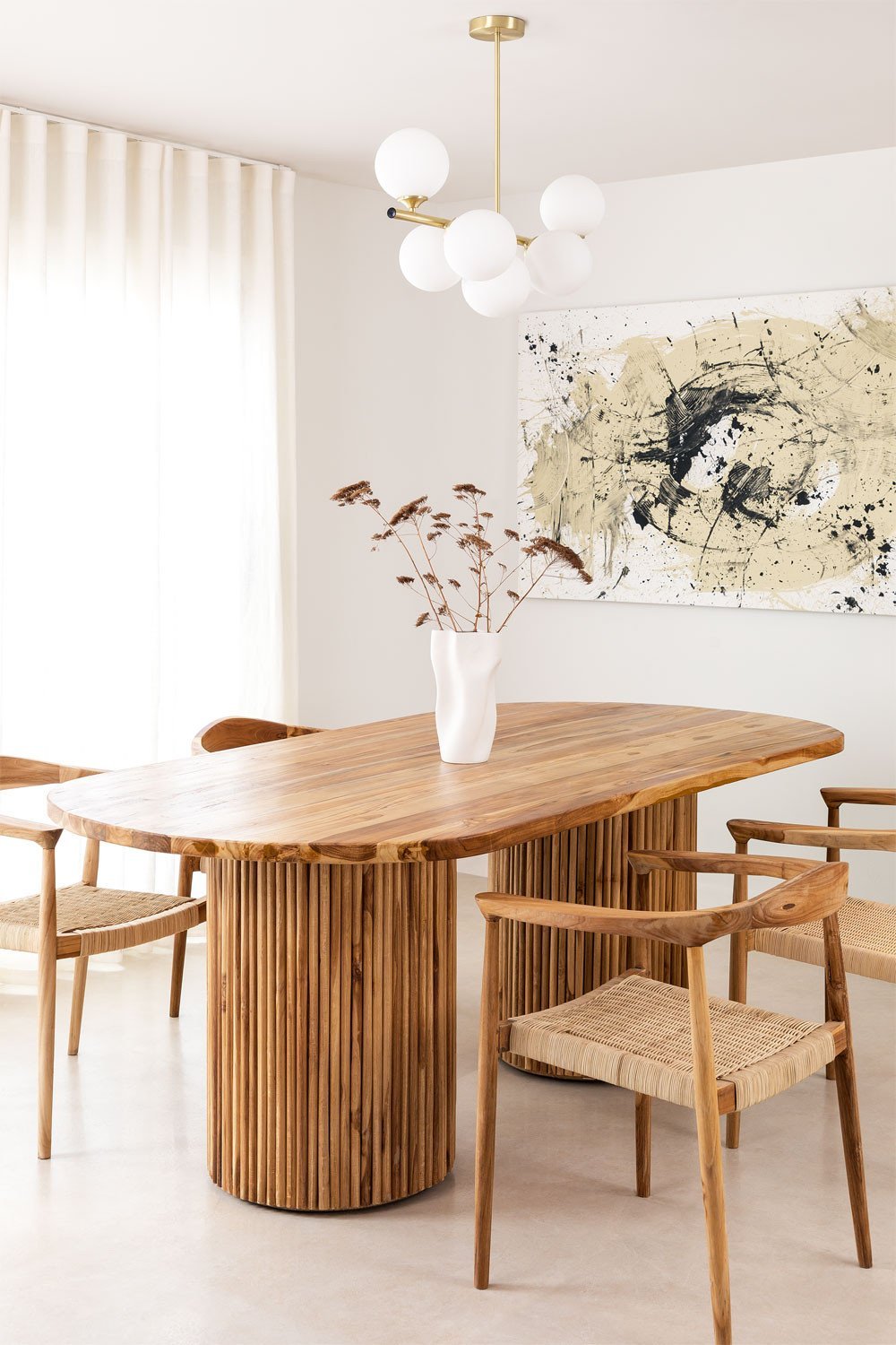 Oval Teak Wood Dining Table Randall (200x110 cm) , gallery image 1