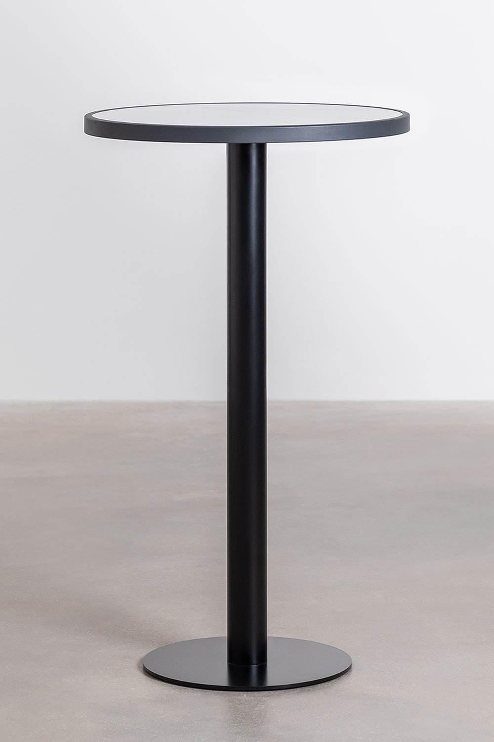 Round High Bar Table in Stoneware (Ø60 cm) Caramel, gallery image 2