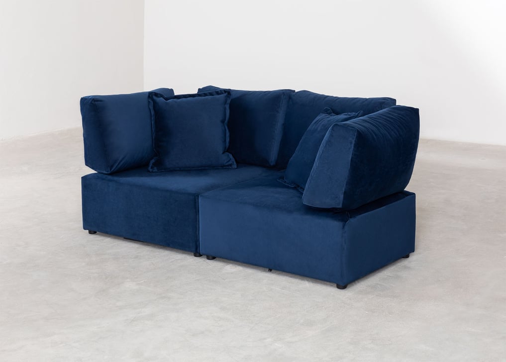 Kata 2 pcs velvet modular sofa with 2 corner pieces, gallery image 1