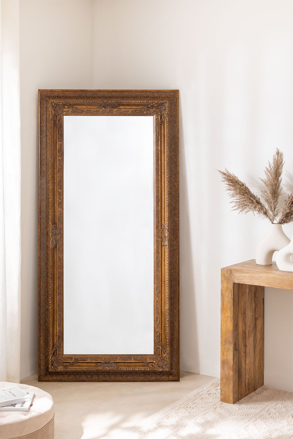 Rectangular Wood Wall Mirror (90 x 180 cm) Briana, gallery image 1