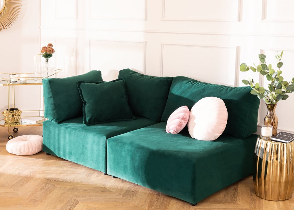 Kata 2 pcs velvet modular corner sofa , gallery image 1