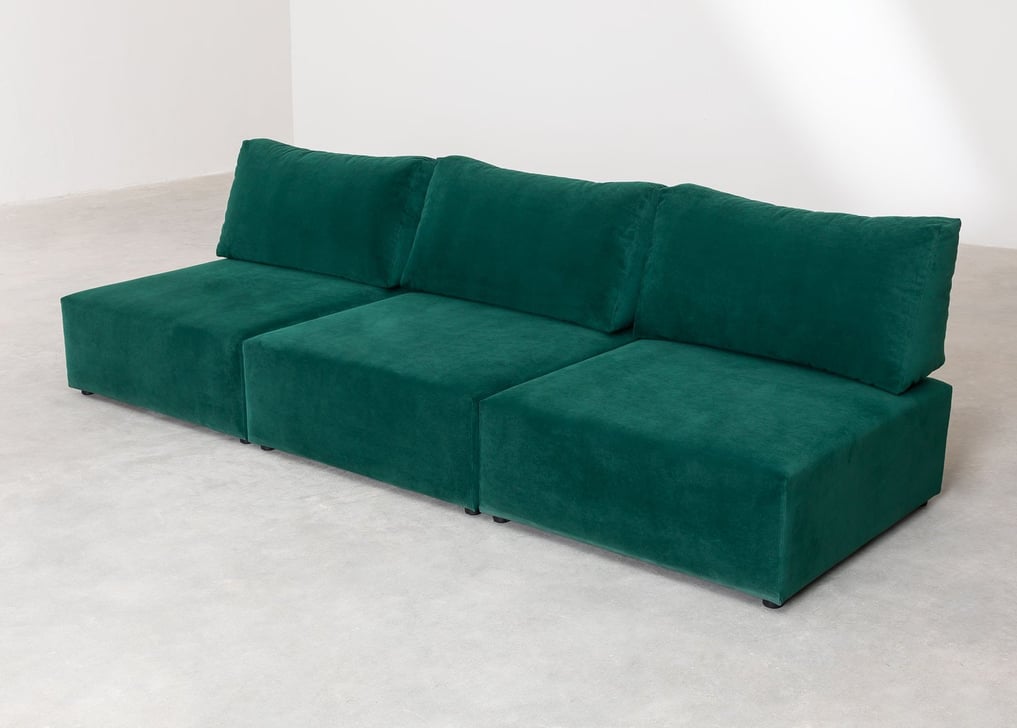 Kata 3 pcs velvet modular sofa, gallery image 1