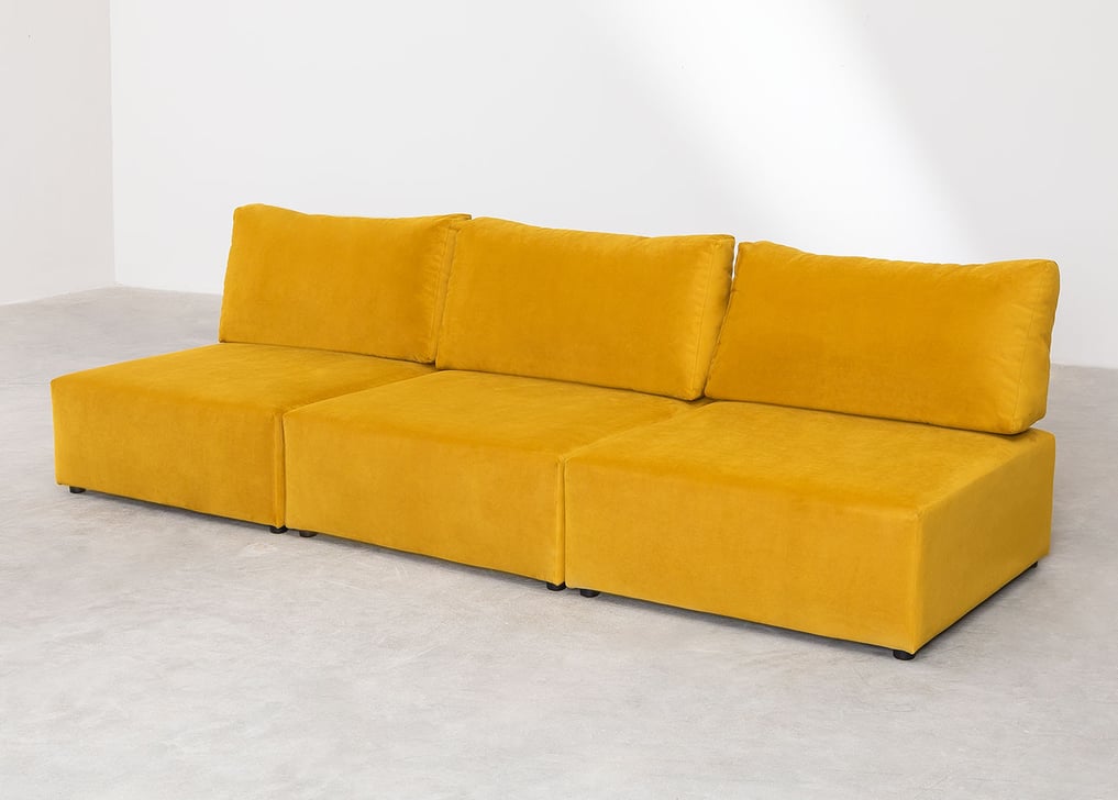 Kata 3 pcs velvet modular sofa, gallery image 1