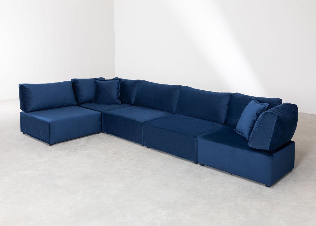 Kata 5 pcs velvet modular corner sofa , gallery image 1