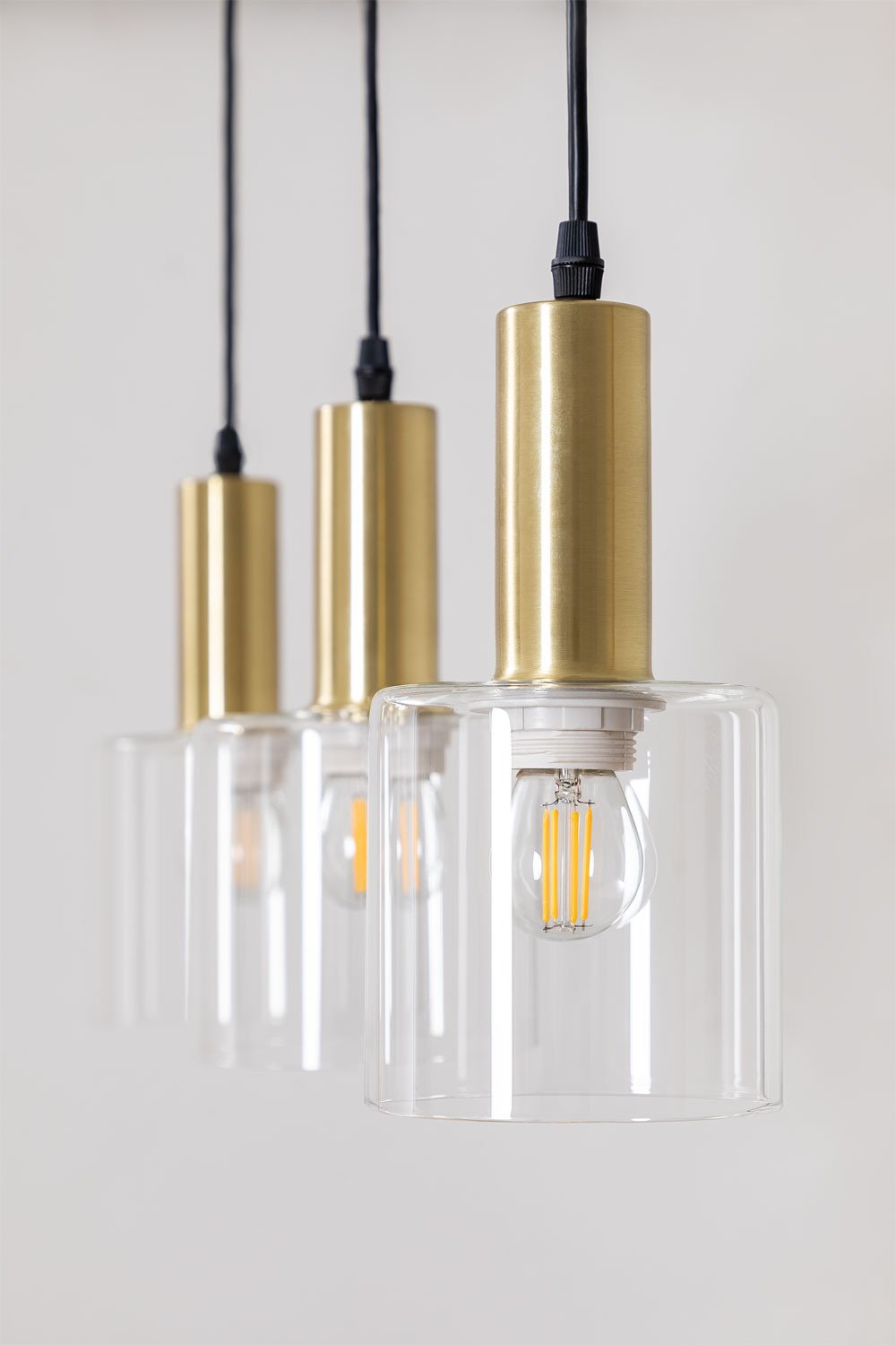 Ceiling lamp in Andalusian iron and glass, gallery image 4