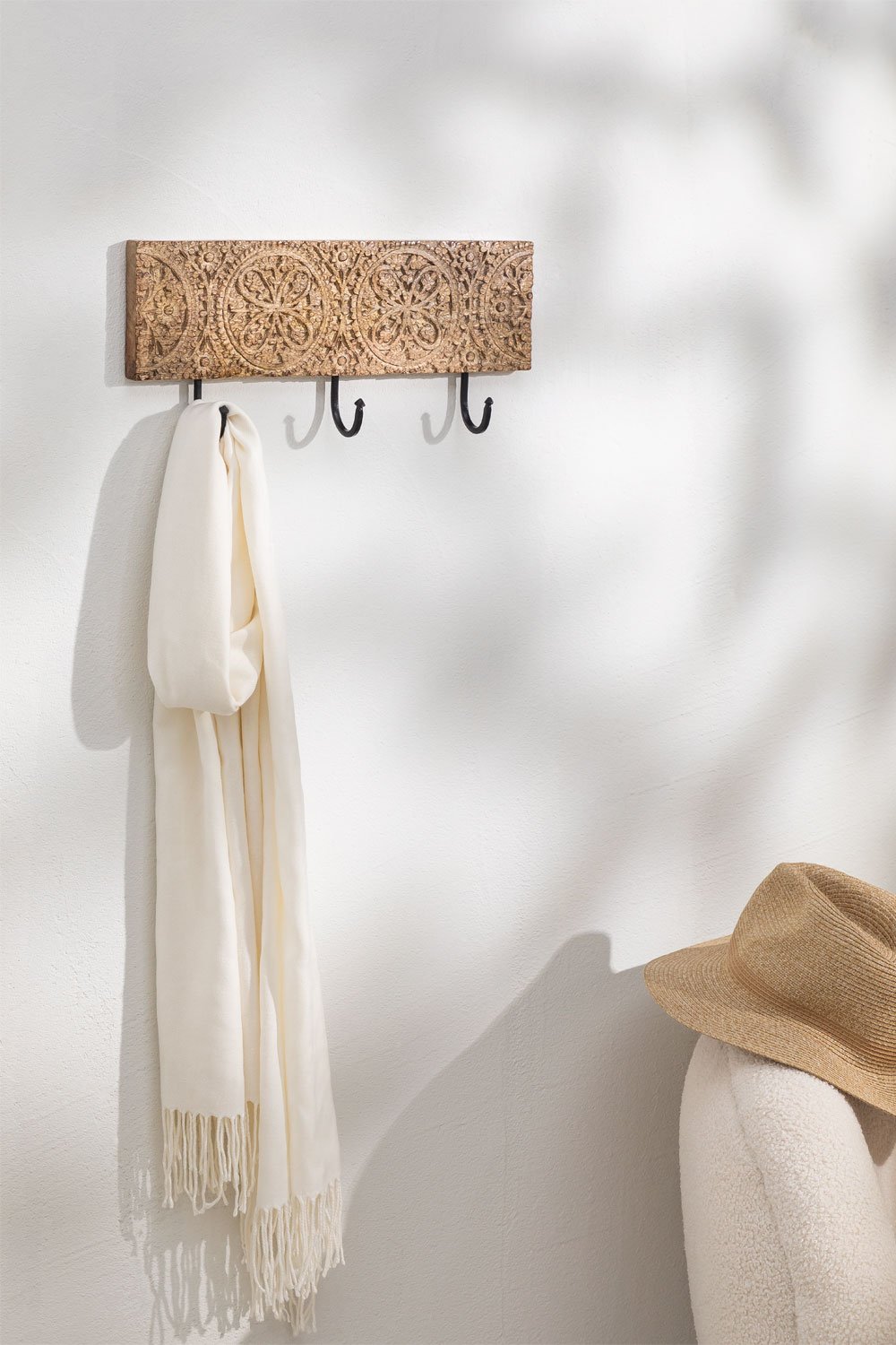 Nanup wooden wall coat rack SKLUM