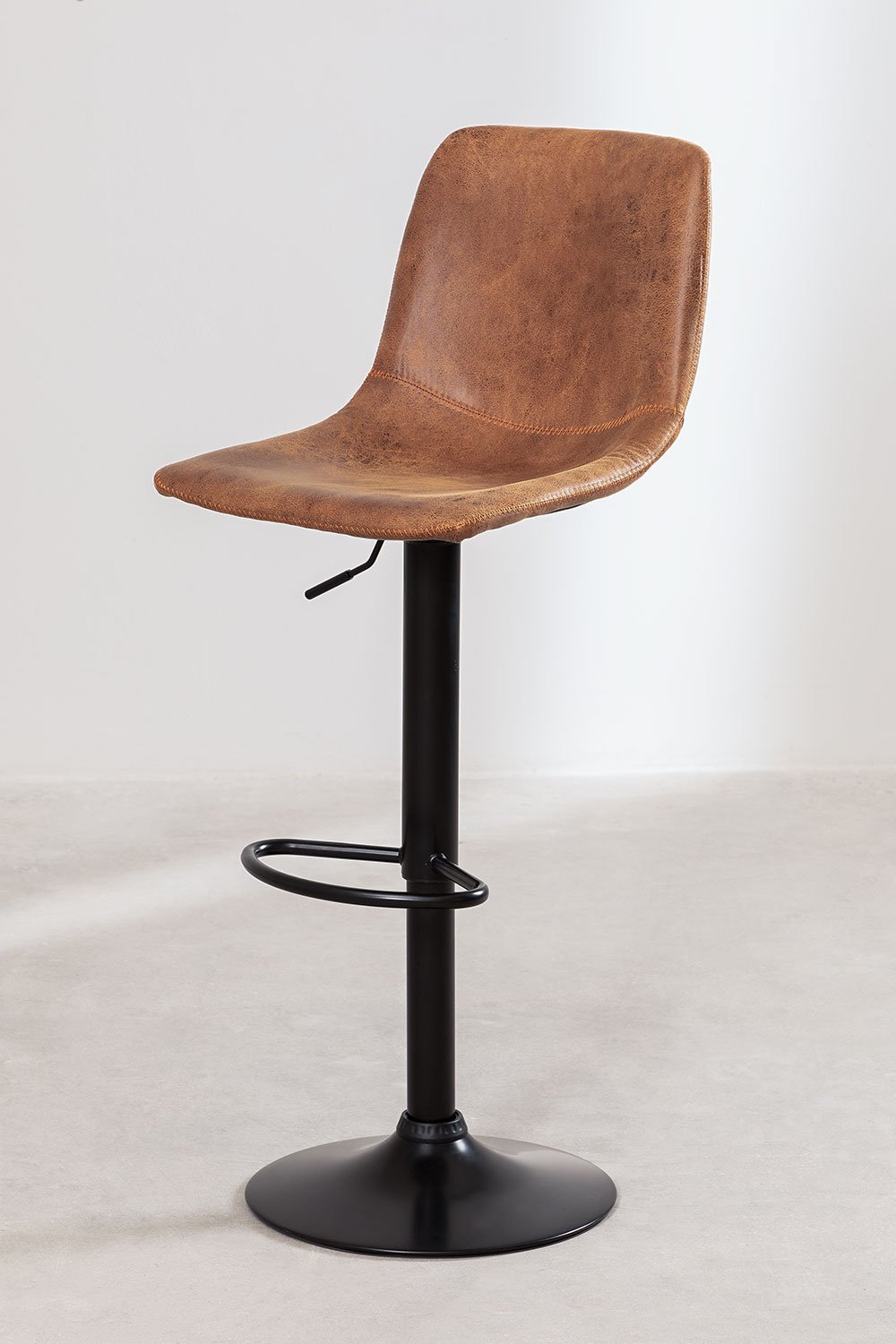 Height Adjustable Leatherette Stool Ody Style, gallery image 2