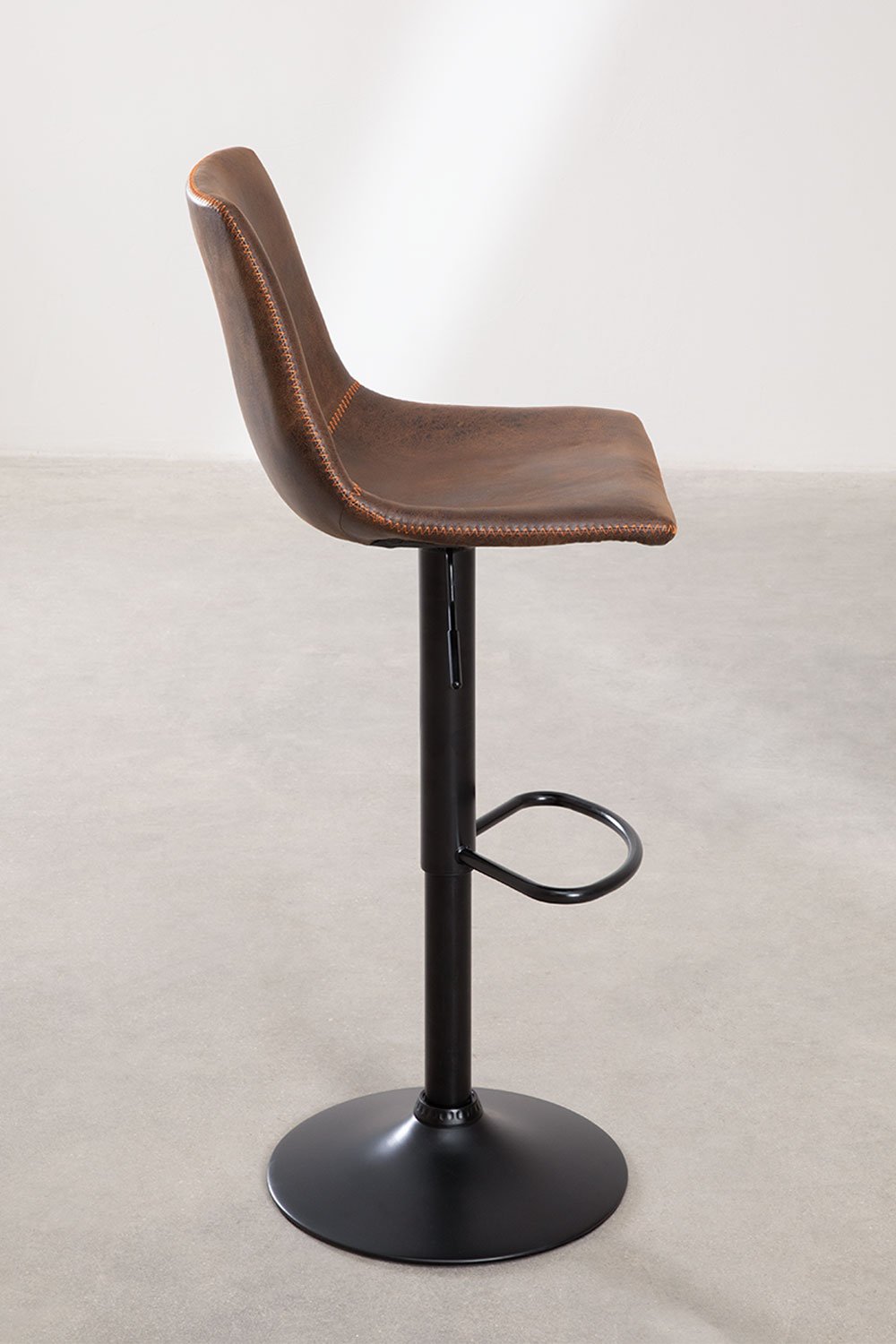 Height Adjustable Leatherette Stool Ody Style, gallery image 2