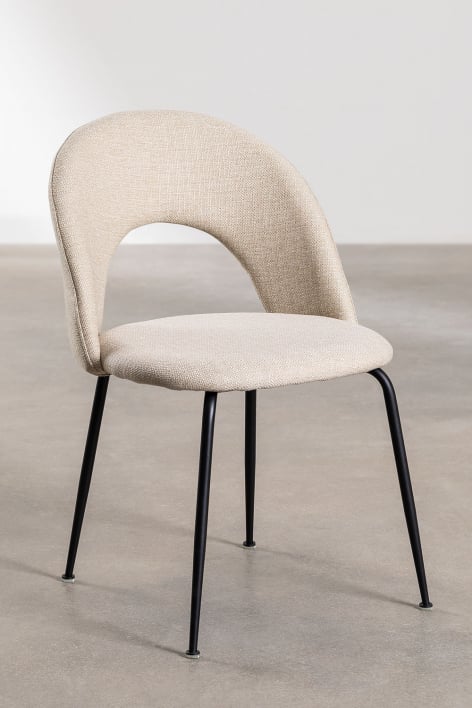 Dining Chair Upholstered in Fabric Glorys Black