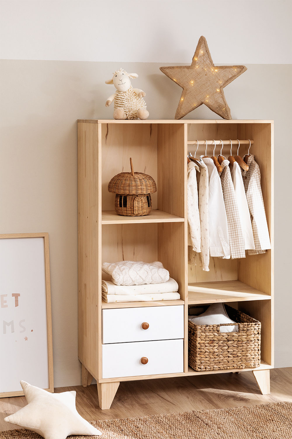 Wooden almirah children's clothing new arrivals