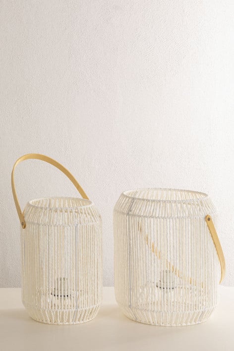 Set of 2 Table Lamps in Braided Paper Balamp