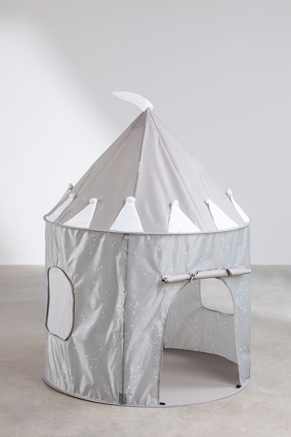 Grey play outlet tent