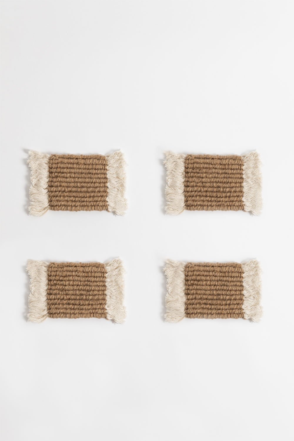 Pack of 4 Jute & Cotton Coasters Iraya, gallery image 2