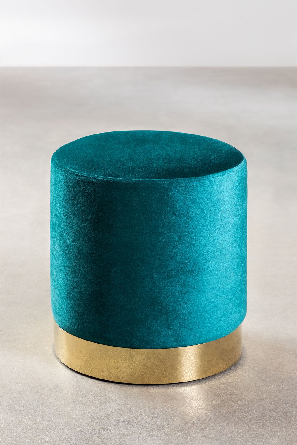 Round Velvet Pouffe Flikez, gallery image 1