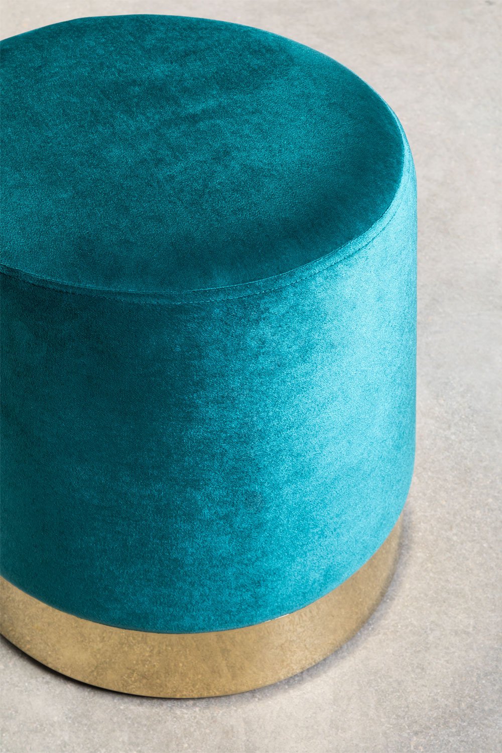 Round Velvet Pouffe Flikez, gallery image 2